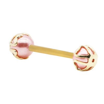 Colore rosa perforante dell'oro dei gioielli 6mm della lingua di acciaio inossidabile 316 per nozze